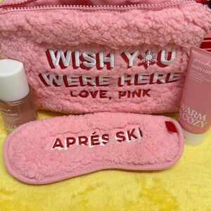 PINK Victoria's Secret Fleece Set in Pink and Red
